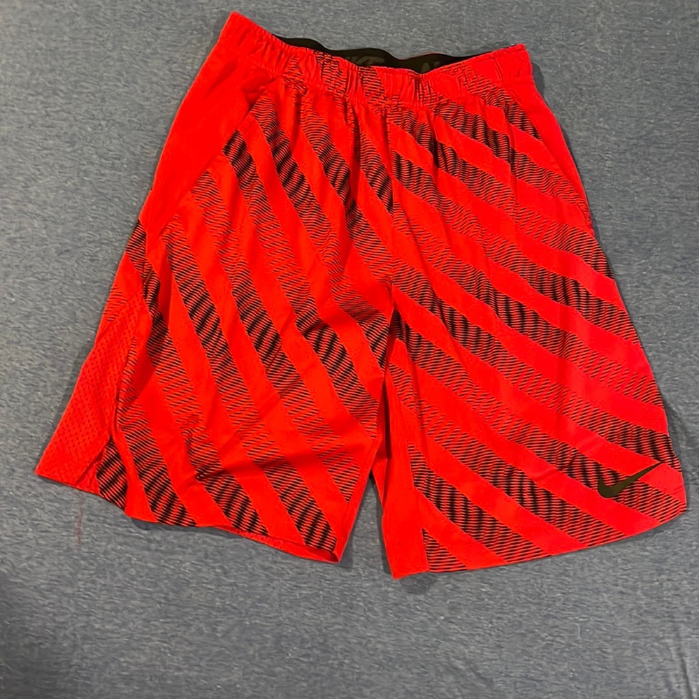 Nike dri-fit red with black stripe athletic shorts